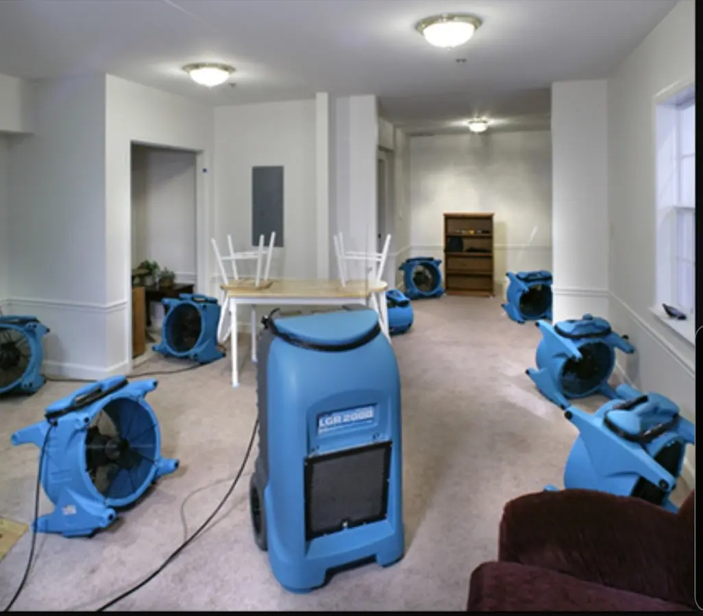 Air movers and dehumidifier setup for Water Damage Restoration in Vero Lake Estates